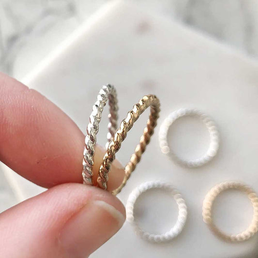 strut jewelry twist stacking rings 