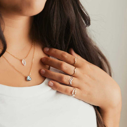 CLEARANCE Wave Stacking Ring - Sterling silver